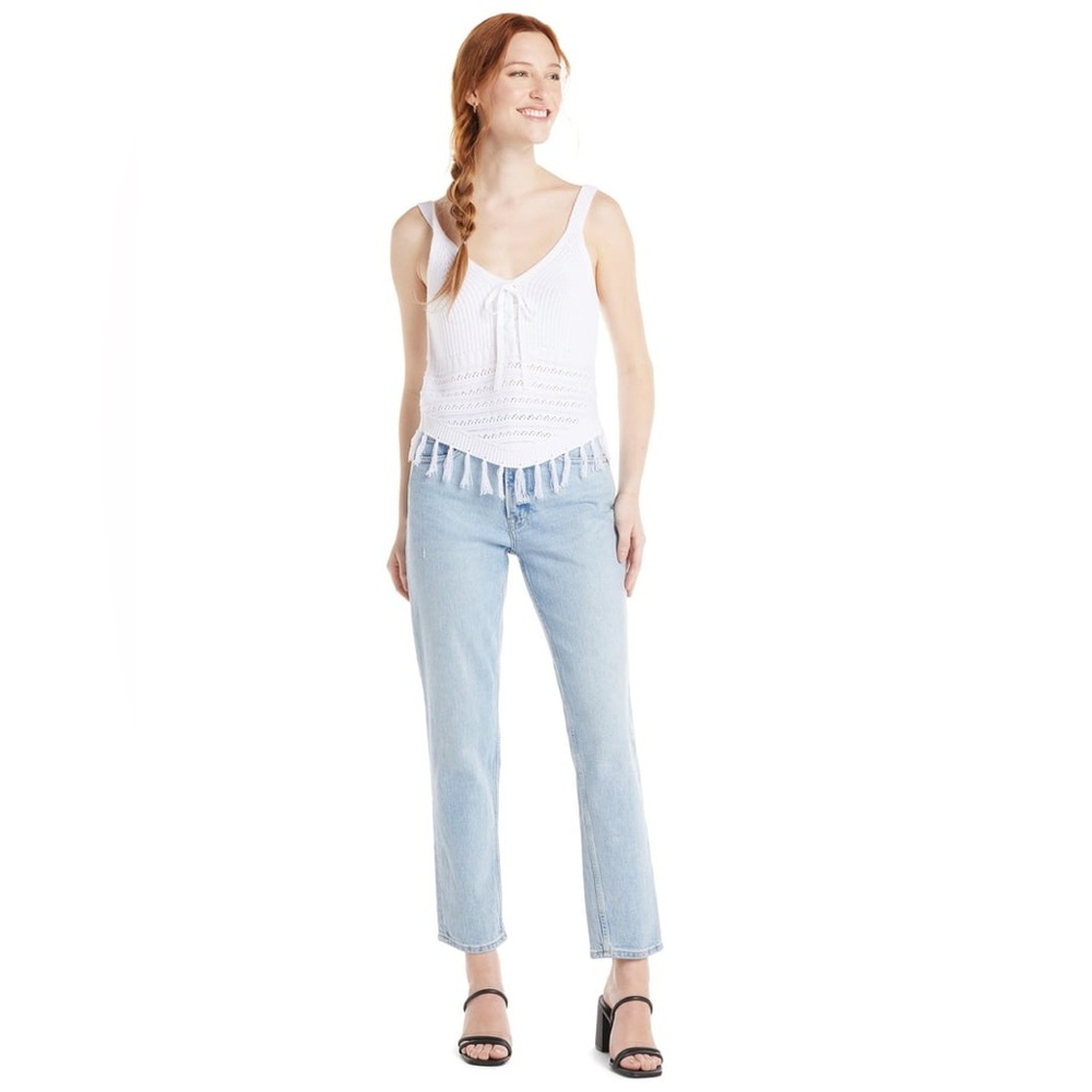 No Boundaries Sweater Tank Top with Fringe Hem - Picture 2 of 8